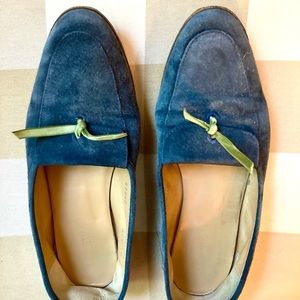 JCrew 7.5 Classic Navy Suede /Leather Flats. Made in Italy.